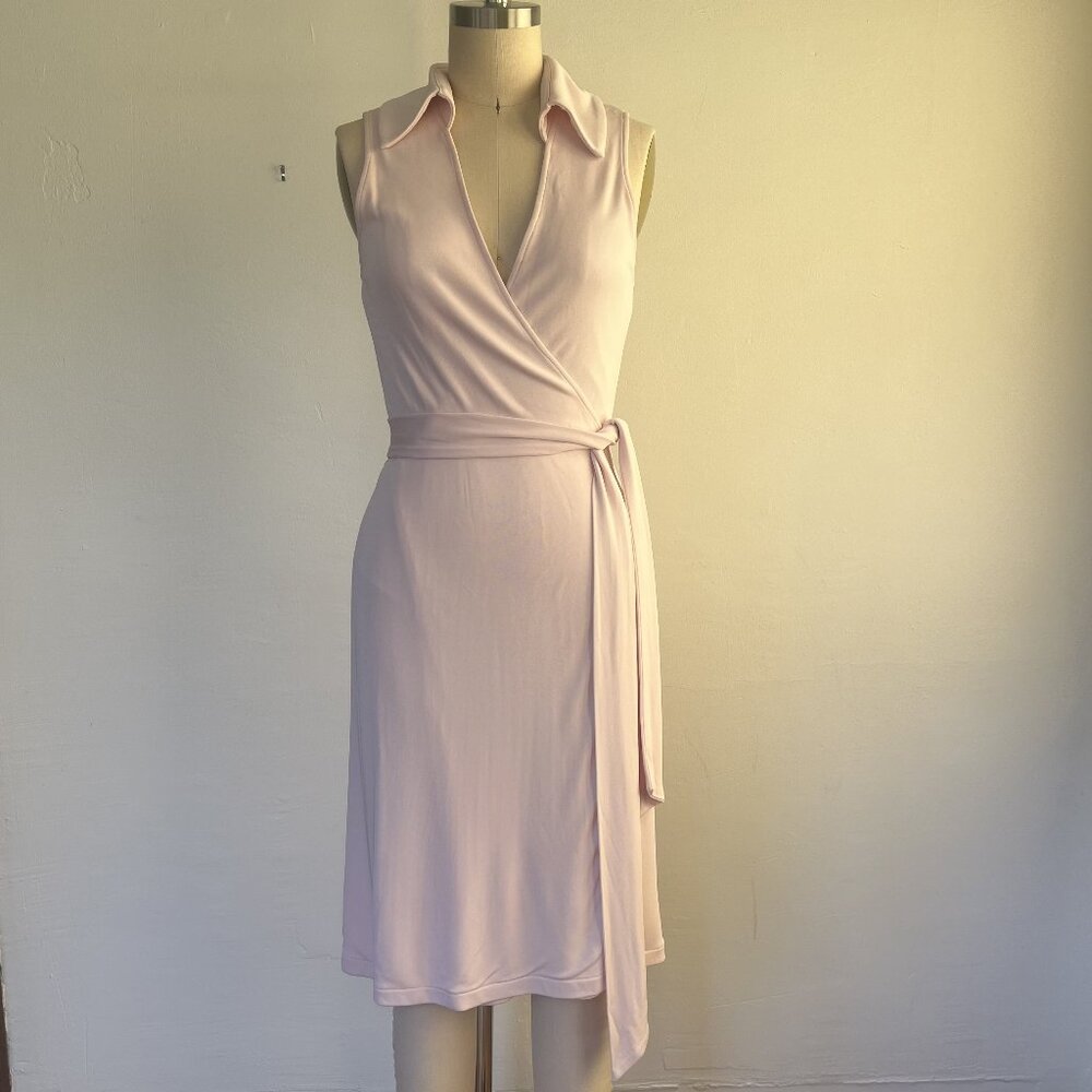 Diane Von Furstenberg Pink Sleeveless Wrap Dress Size 8